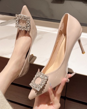 Patent leather France style shoes lady high-heeled shoes