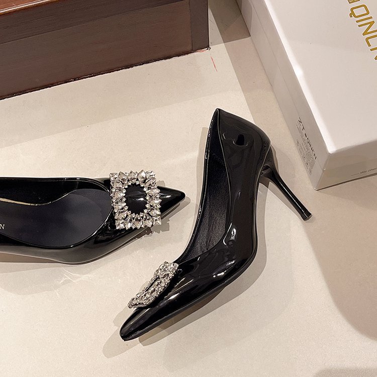 Patent leather France style shoes lady high-heeled shoes