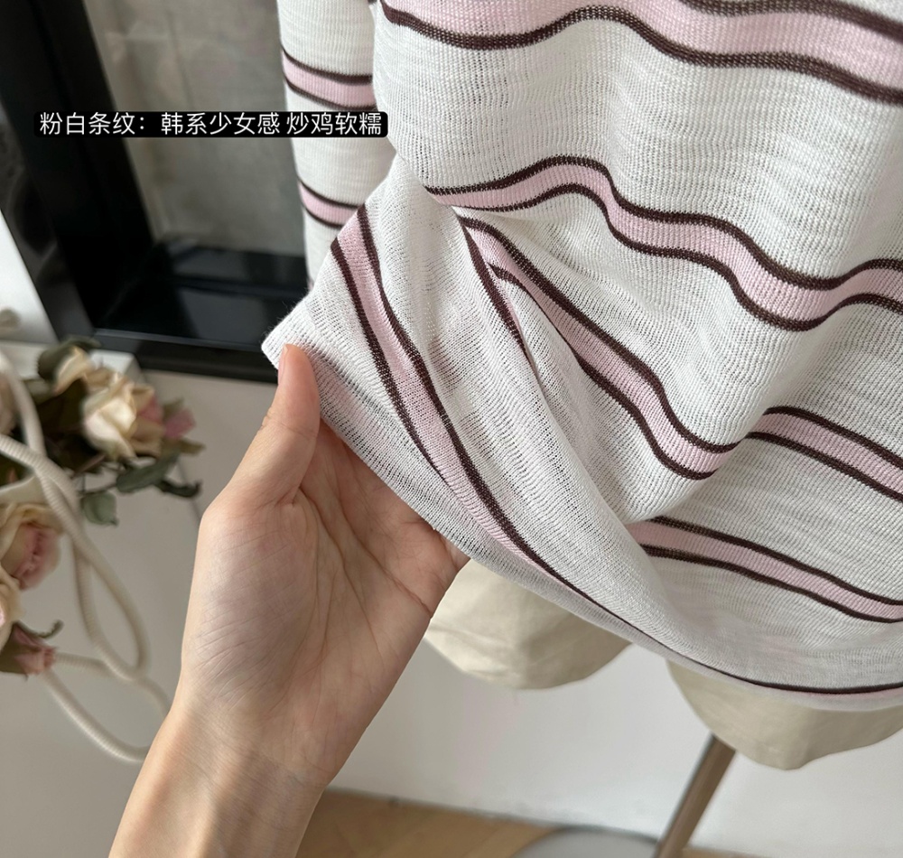Drape tops mixed colors T-shirt for women