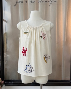 Sweet thin doll shirt summer round neck small shirt