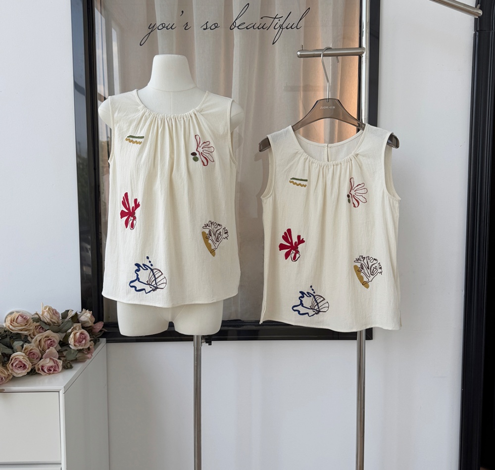 Sweet thin doll shirt summer round neck small shirt