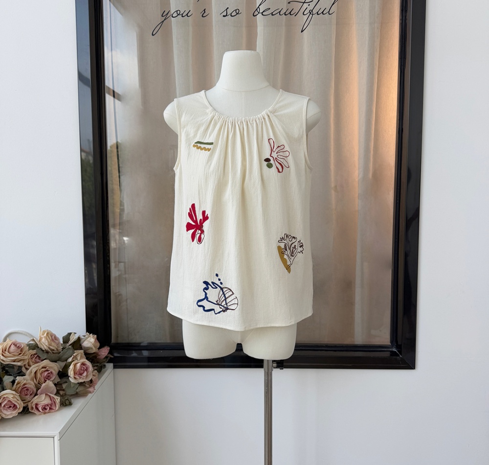 Sweet thin doll shirt summer round neck small shirt