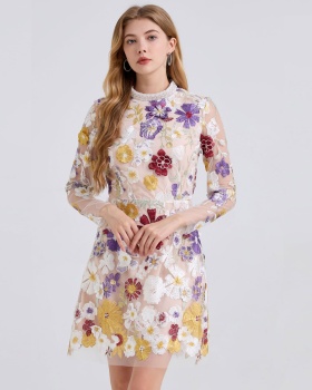 Rhinestone dress applique formal dress