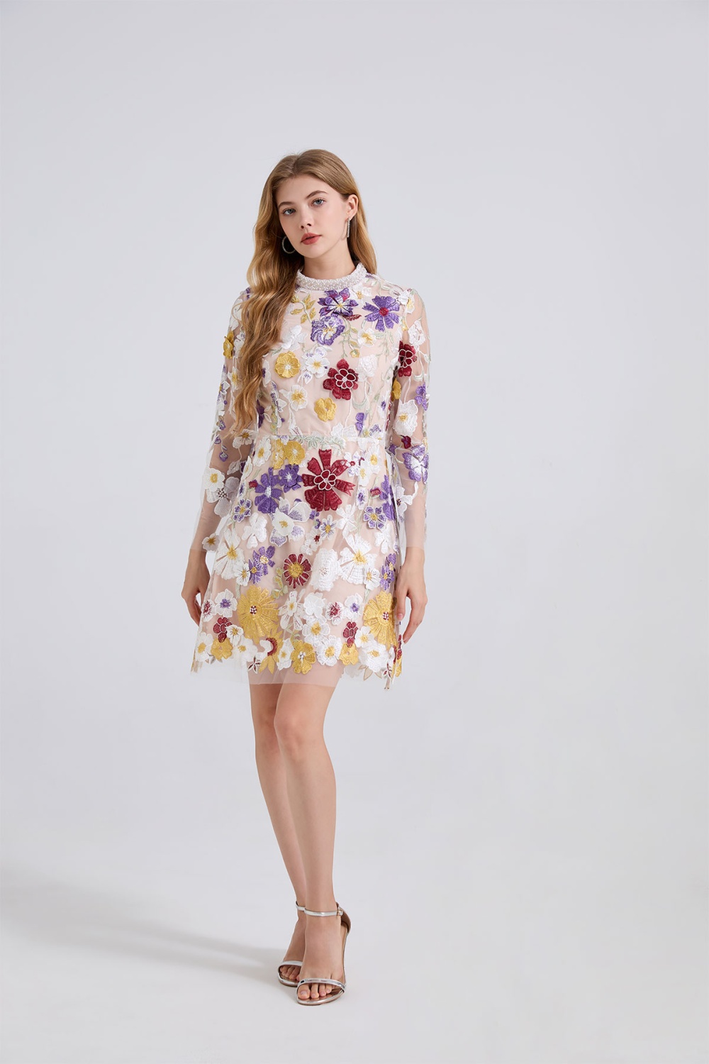 Rhinestone dress applique formal dress