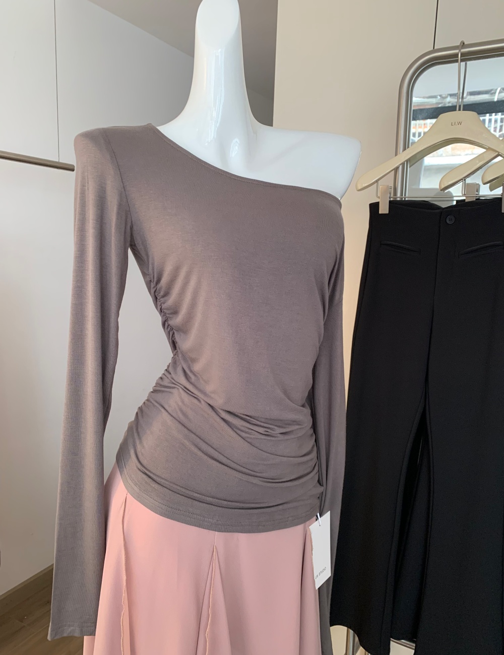 All-match thin skirt strapless T-shirt a set