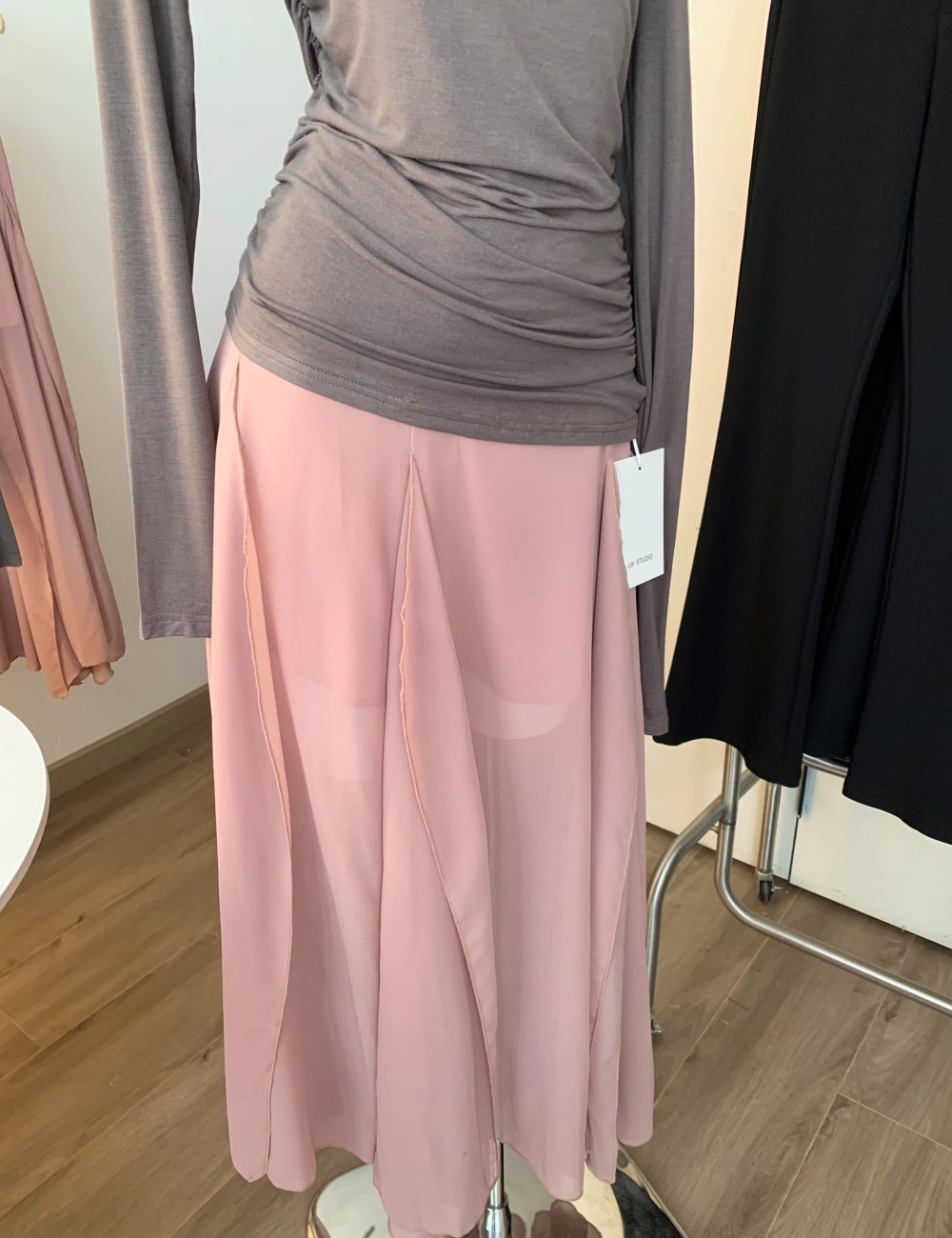 All-match thin skirt strapless T-shirt a set