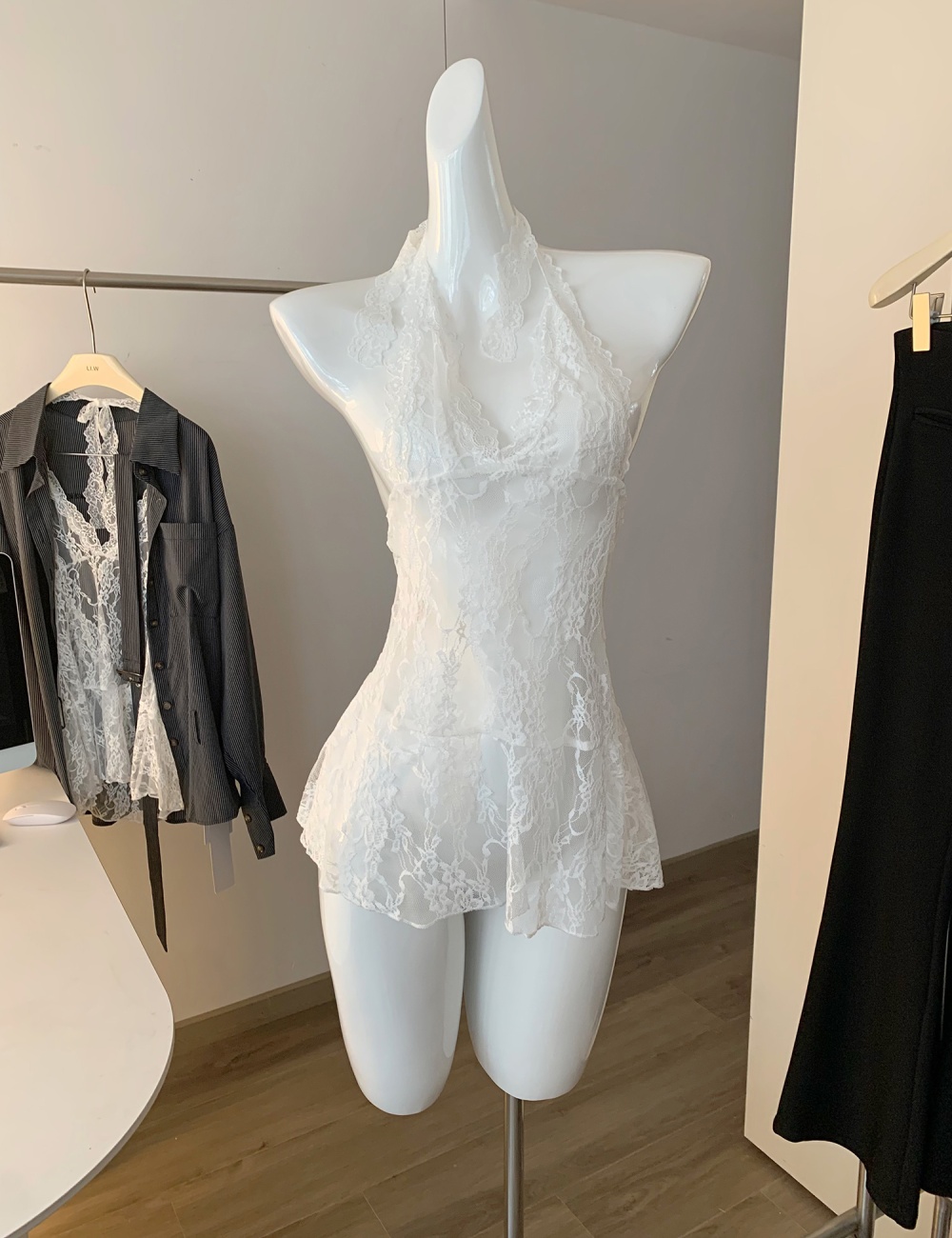 Spicegirl belt lace tops 2pcs set for women