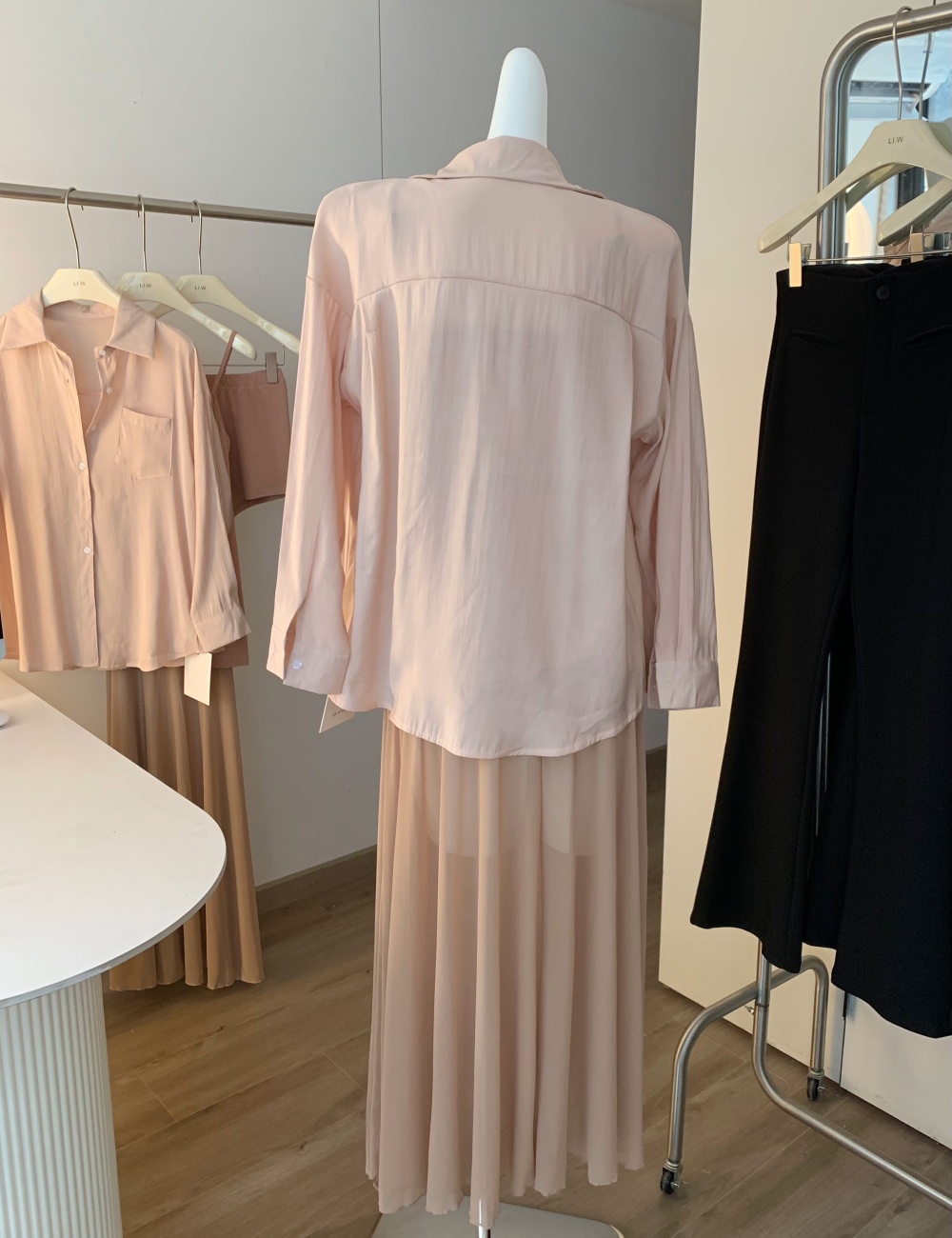 Outside the ride cardigan France style dress 2pcs set