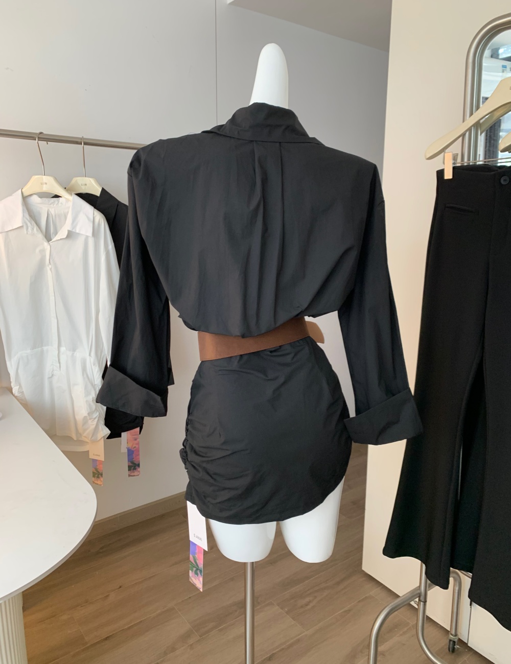 Short package hip shirt lazy temperament dress for women