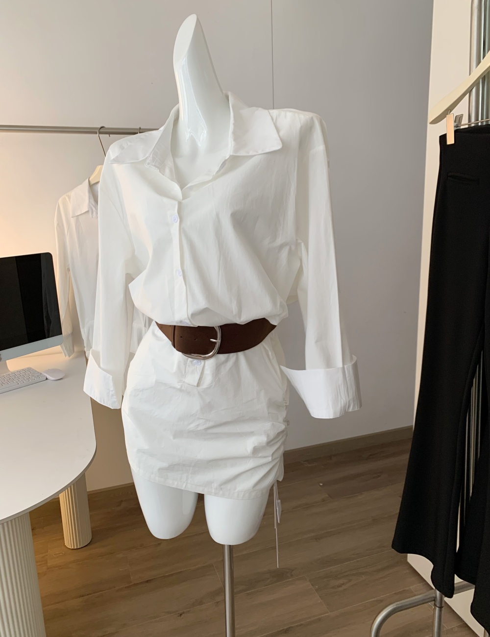 Short package hip shirt lazy temperament dress for women