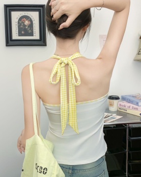 With chest pad halter vest fixed tops