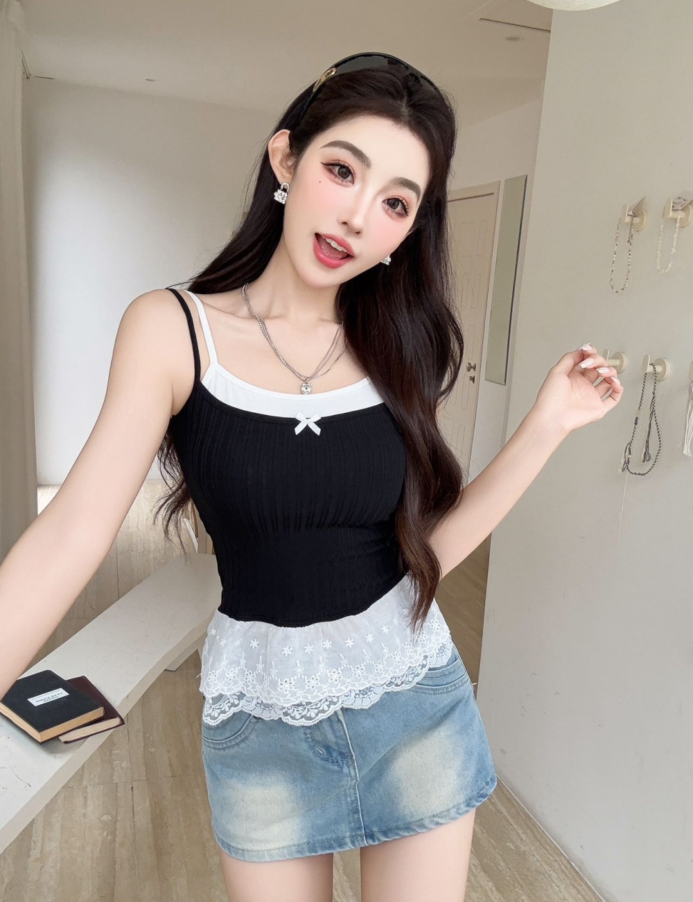 All-match sling splice tops fixed summer slim vest