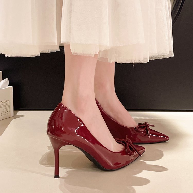 Lady France style high-heeled shoes pointed shoes