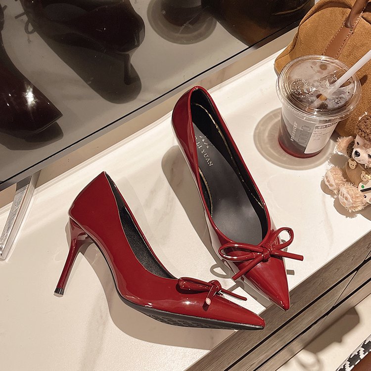 Lady France style high-heeled shoes pointed shoes
