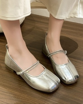 Lady low shoes spring and summer square head flattie