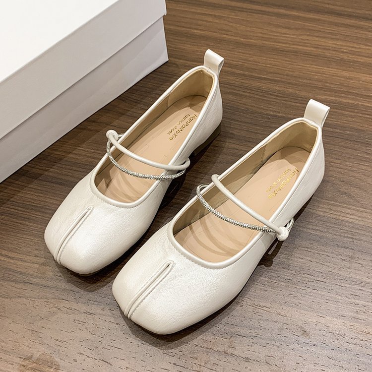 Lady low shoes spring and summer square head flattie