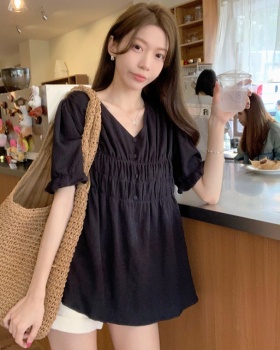 Short sleeve Cover belly tops summer shirt for women
