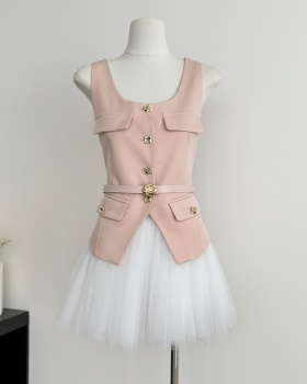 Slim commuting lace tops fashion simple skirt a set