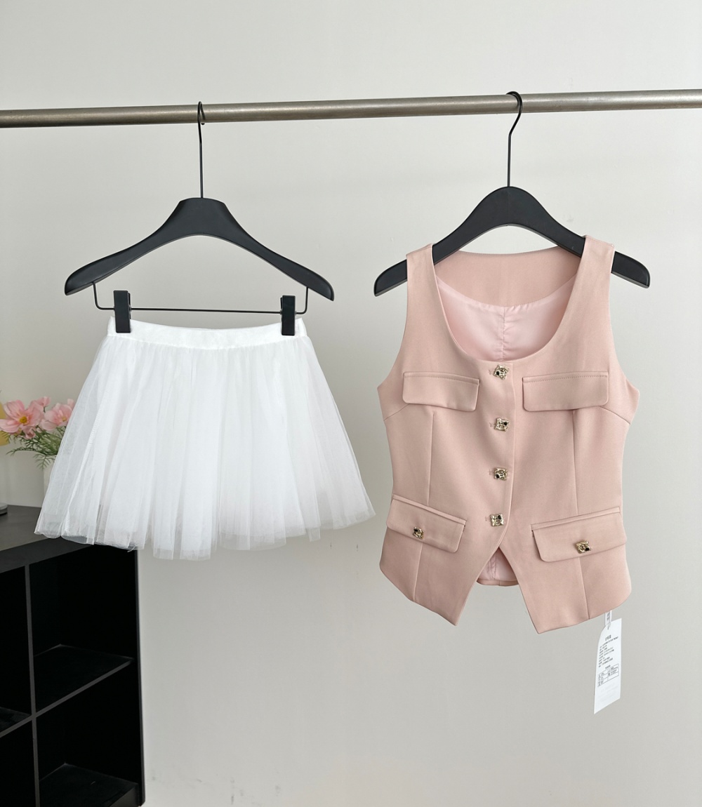 Slim commuting lace tops fashion simple skirt a set