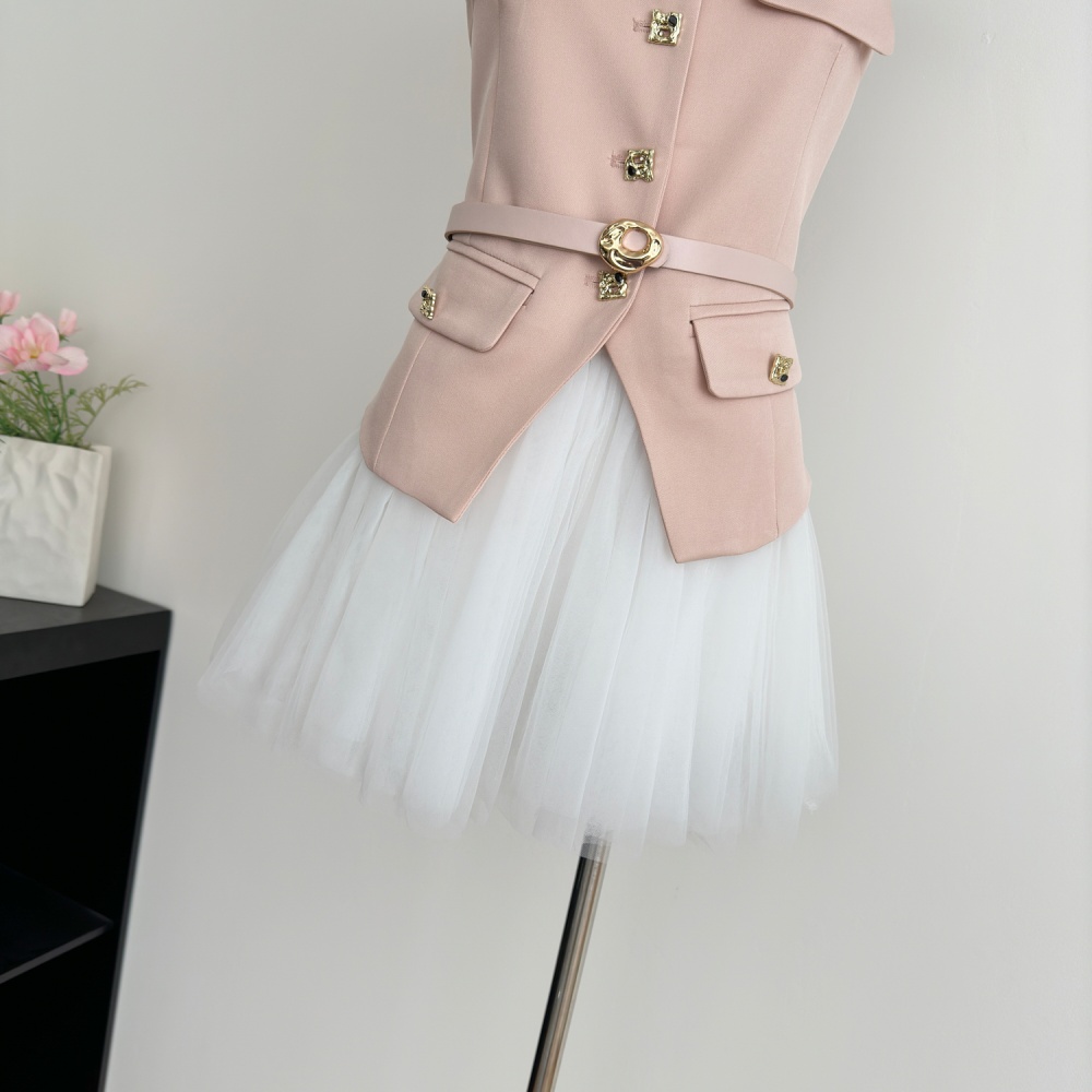 Slim commuting lace tops fashion simple skirt a set