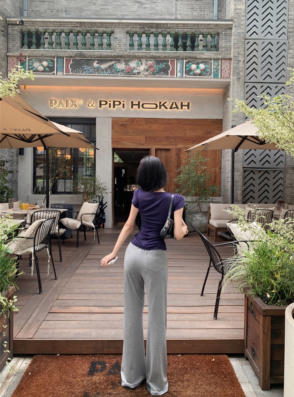Drape buckle slim T-shirt micro speaker pinched waist tops