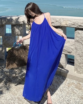 Vacation halter long dress summer large yard dress