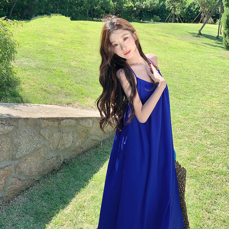 Vacation halter long dress summer large yard dress