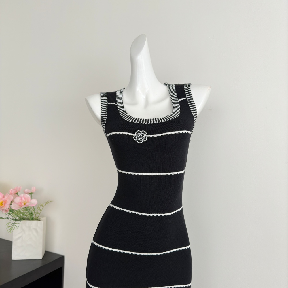 Chanelstyle mixed colors summer dress for women