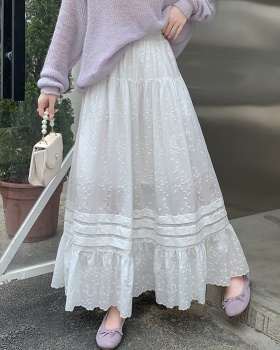 Cake embroidery lady big skirt elegant autumn A-line skirt