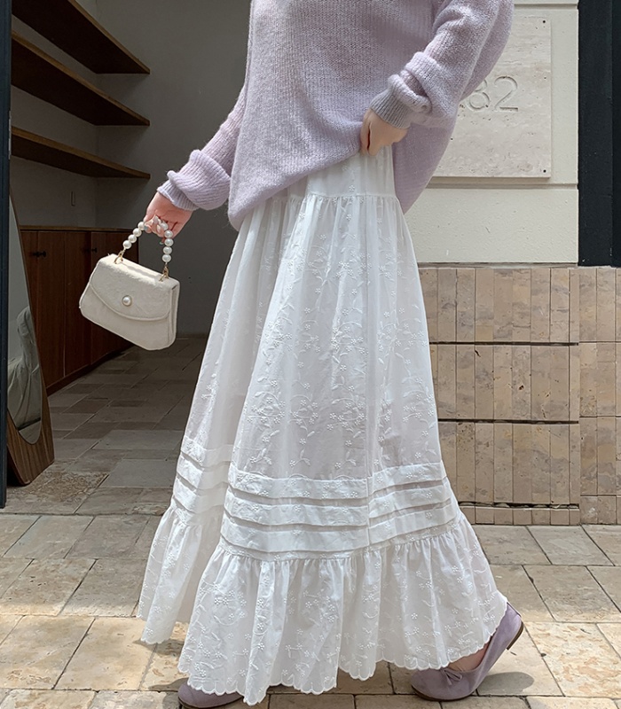 Cake embroidery lady big skirt elegant autumn A-line skirt