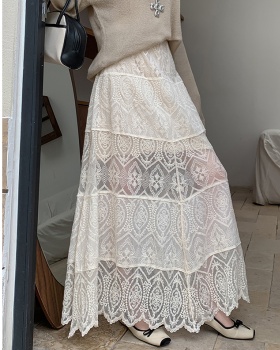 Cake A-line skirt lace long skirt for women
