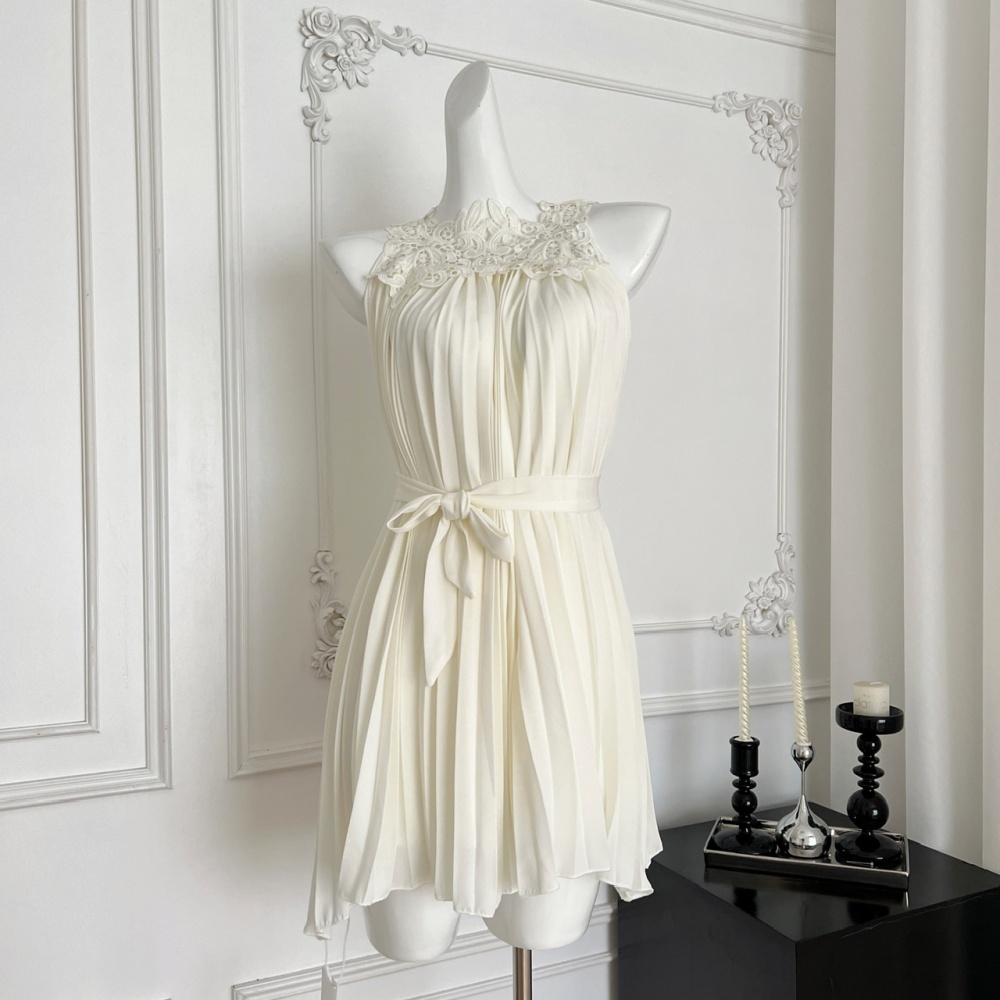 Temperament sexy dress pinched waist T-back