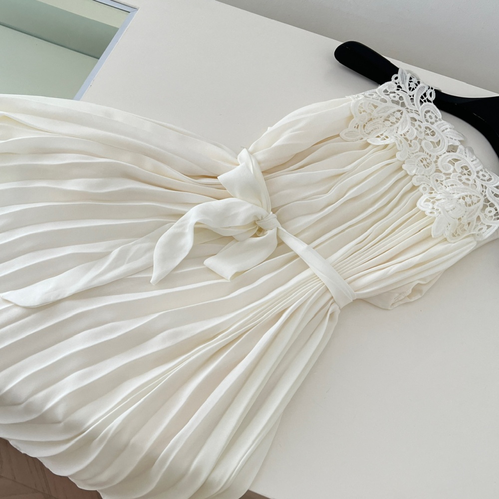 Temperament sexy dress pinched waist T-back