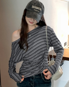 Summer stripe T-shirt short sleeve tops for women