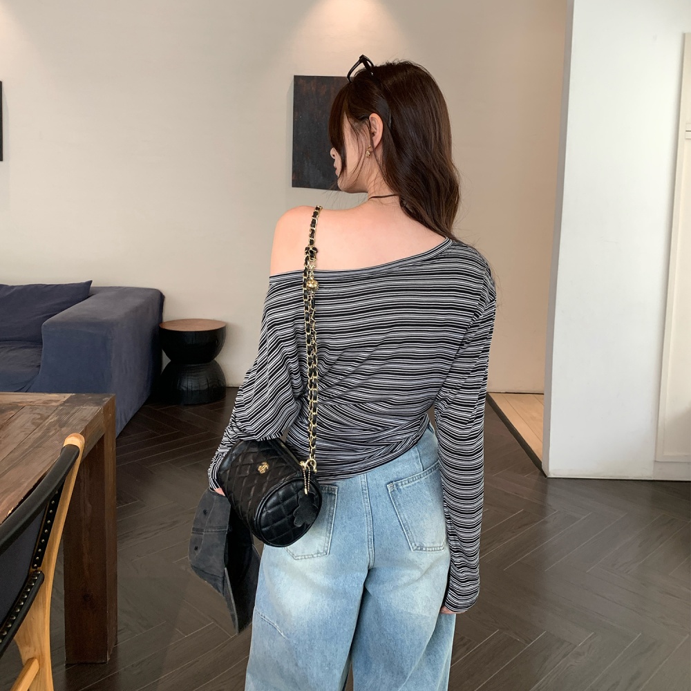 Summer stripe T-shirt short sleeve tops for women