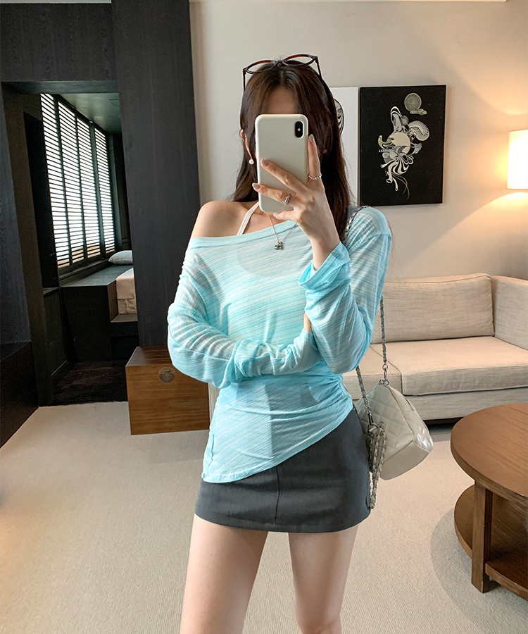 Summer stripe T-shirt short sleeve tops for women