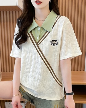 Short sleeve quality tops cotton large yard T-shirt