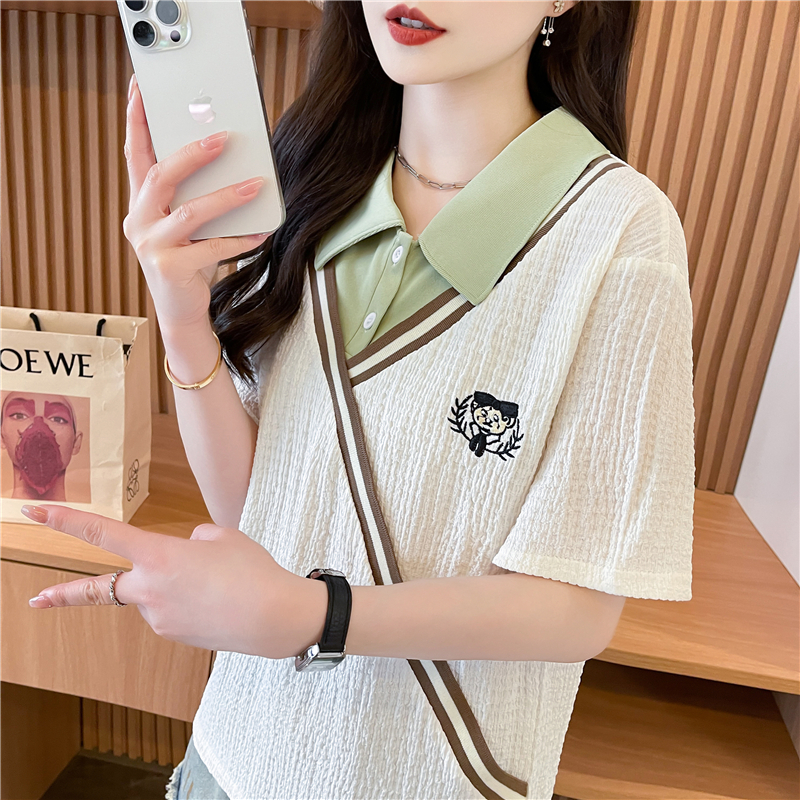 Short sleeve quality tops cotton large yard T-shirt