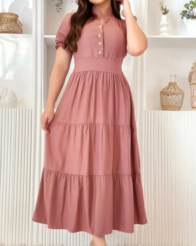 Casual A-line pinched waist European style dress