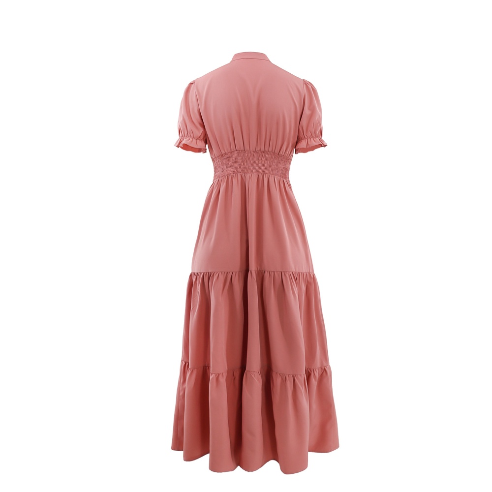 Casual A-line pinched waist European style dress