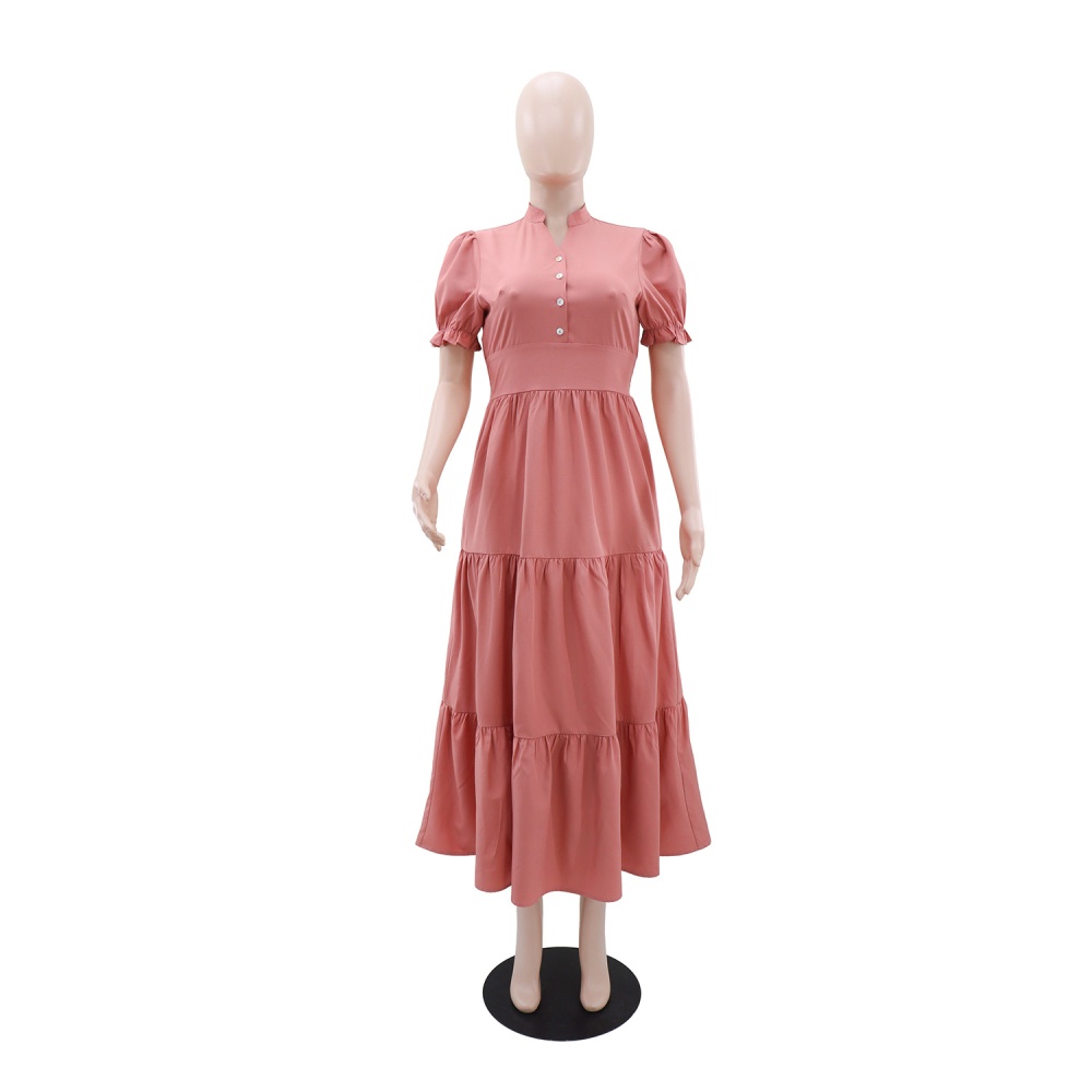 Casual A-line pinched waist European style dress