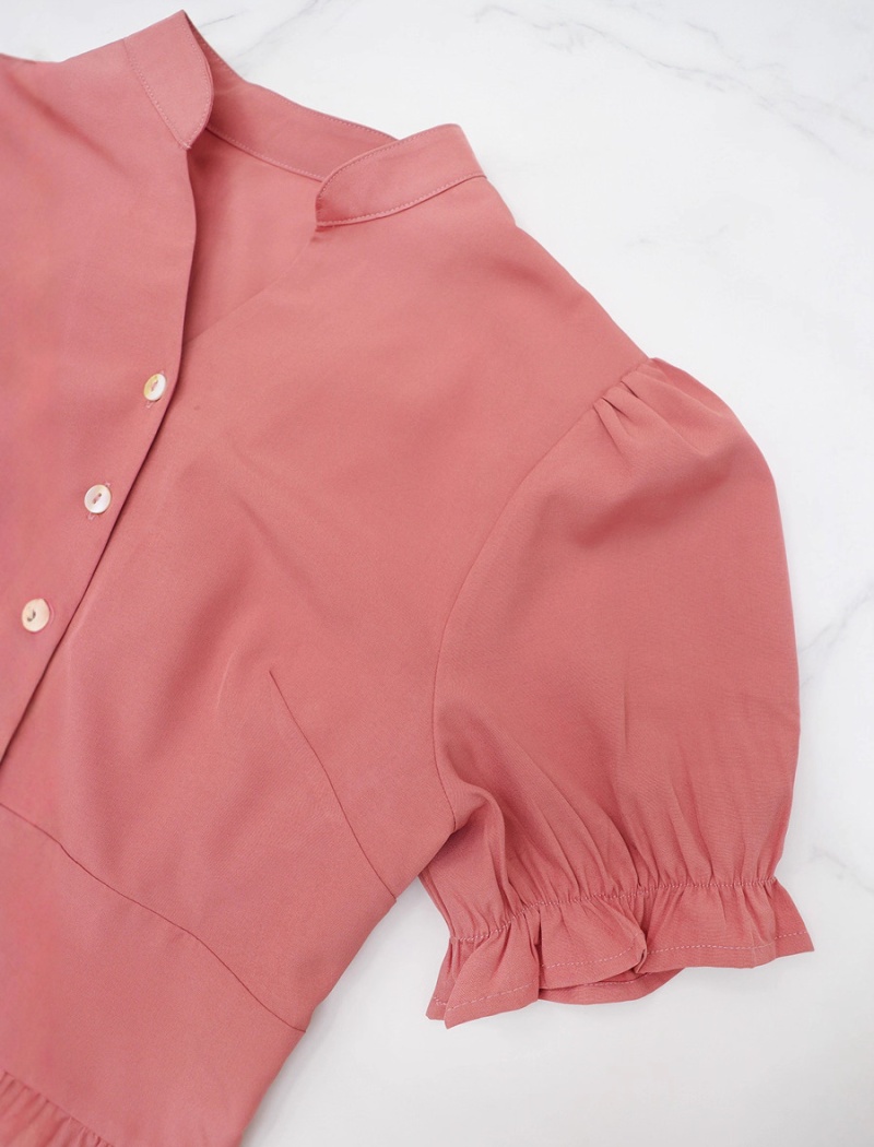 Casual A-line pinched waist European style dress