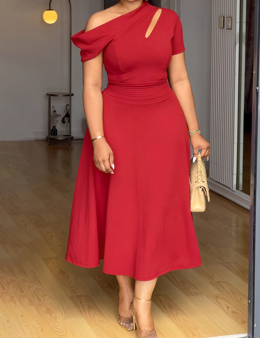 Pure European style A-line Casual dress for women