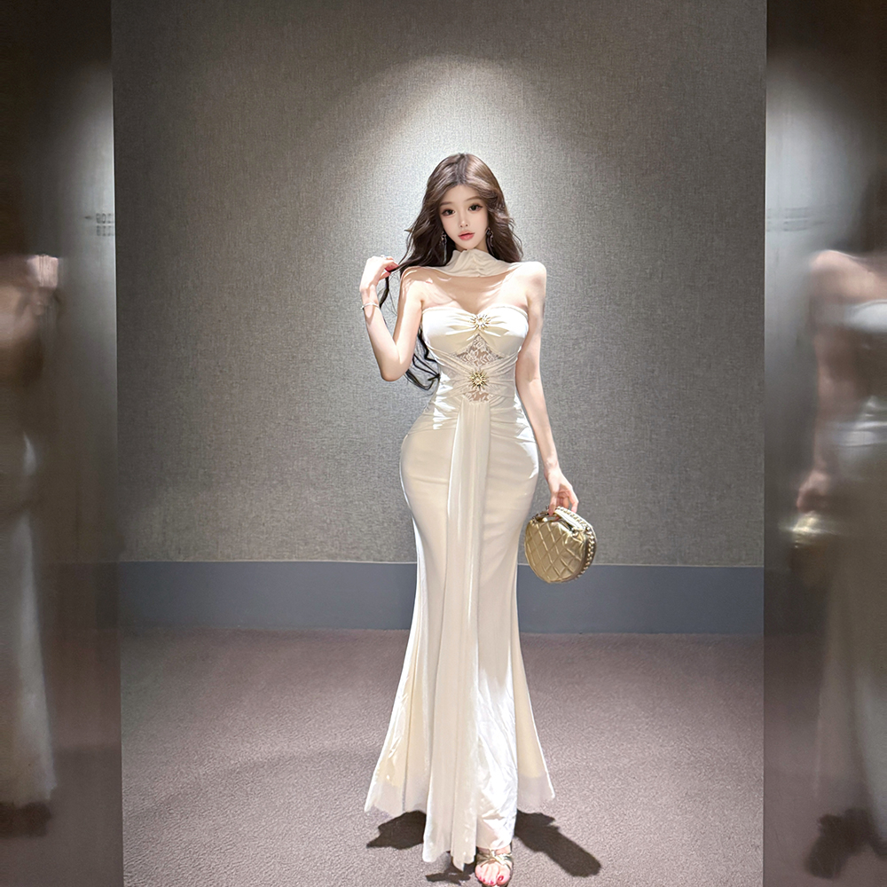 Vacation France style dress sexy long dress for women