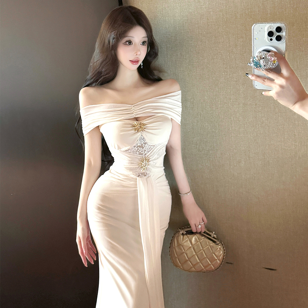 Vacation France style dress sexy long dress for women