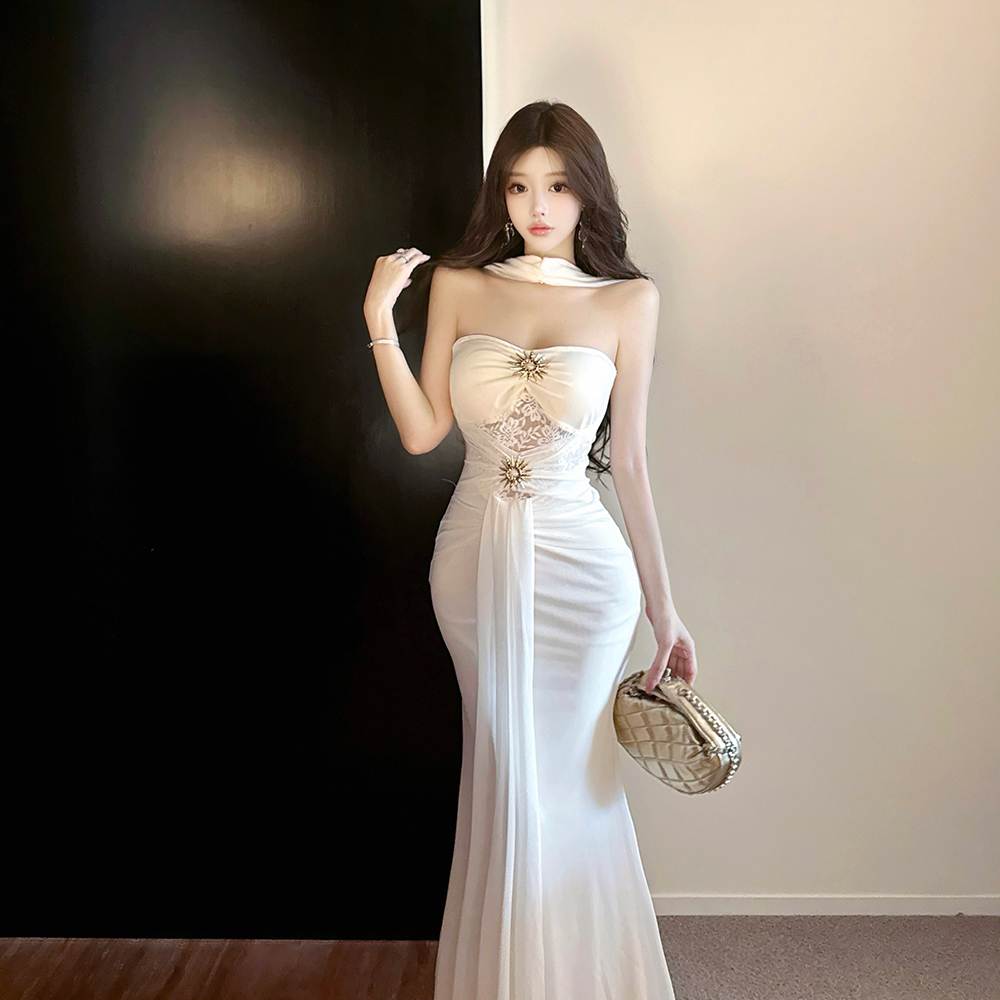 Vacation France style dress sexy long dress for women