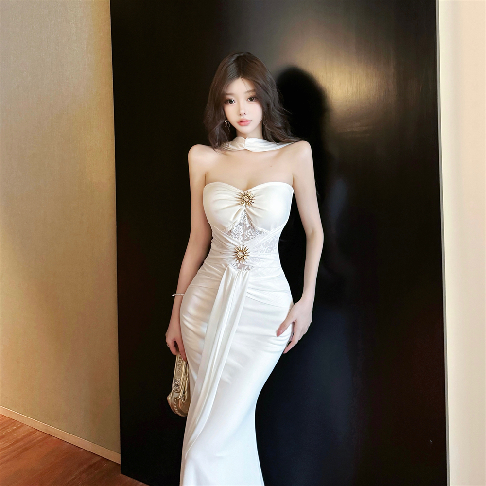 Vacation France style dress sexy long dress for women