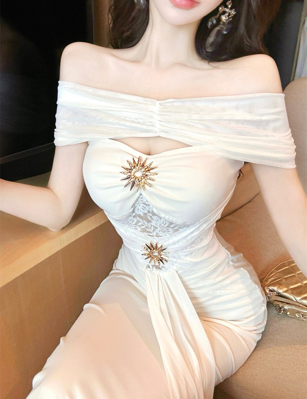 Vacation France style dress sexy long dress for women