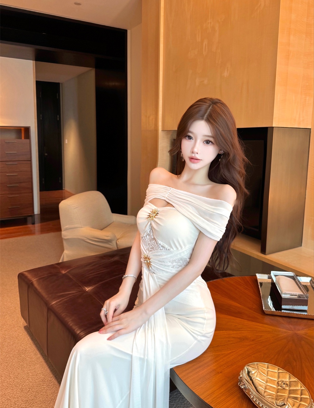 Vacation France style dress sexy long dress for women