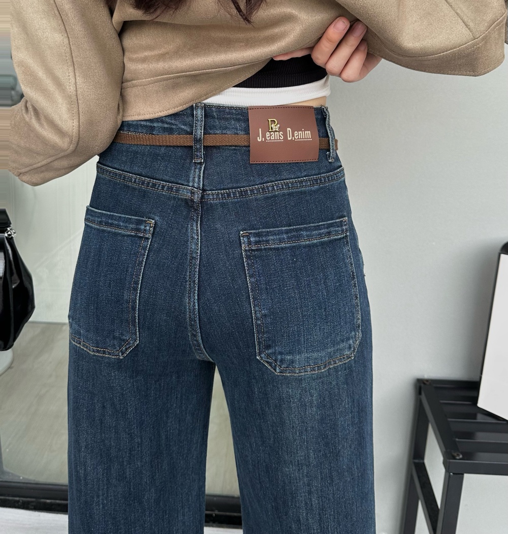 Autumn high waist slim thin straight pants jeans
